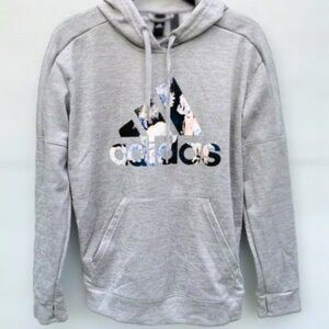 Adidas Badge of Sport Floral Climawarm Hoodie Light Gray - Size L
